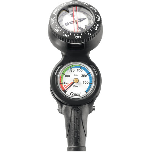 Cressi Scuba Diving Computer Console - Pressure Gauge, Compass - Console Donatello 3: Made In Italy
