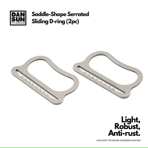 Dan Sun Saddle-shaped Serrated Sliding D-ring (2pc)