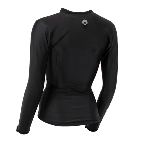 ~ Chillproof Long Sleeve Shirt - Front Full Zip - Ladies - 08 - Black/Pink