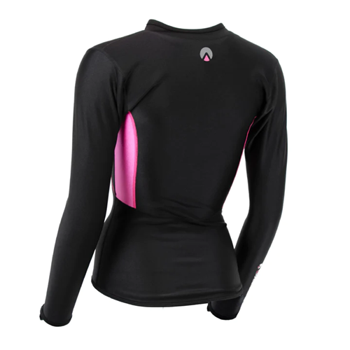 ~ Chillproof Long Sleeve Shirt - Front Full Zip - Ladies - 08 - Black/Pink